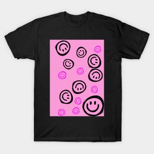 Pink smiley doodle T-Shirt